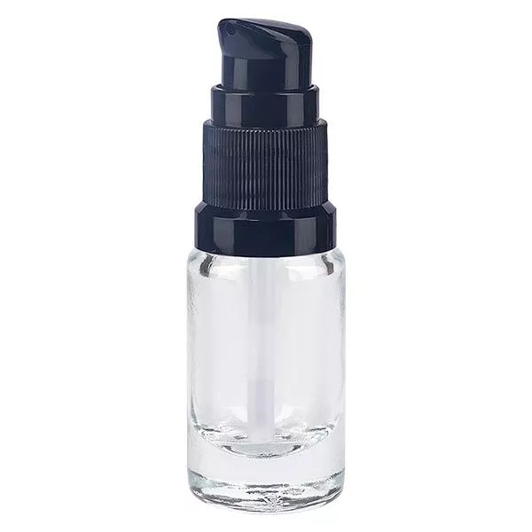 Frasco de farmácia transparente 5ml com tampa de bomba preta standard Frasco de farmácia transparente 5ml com tampa de bomba preta standard