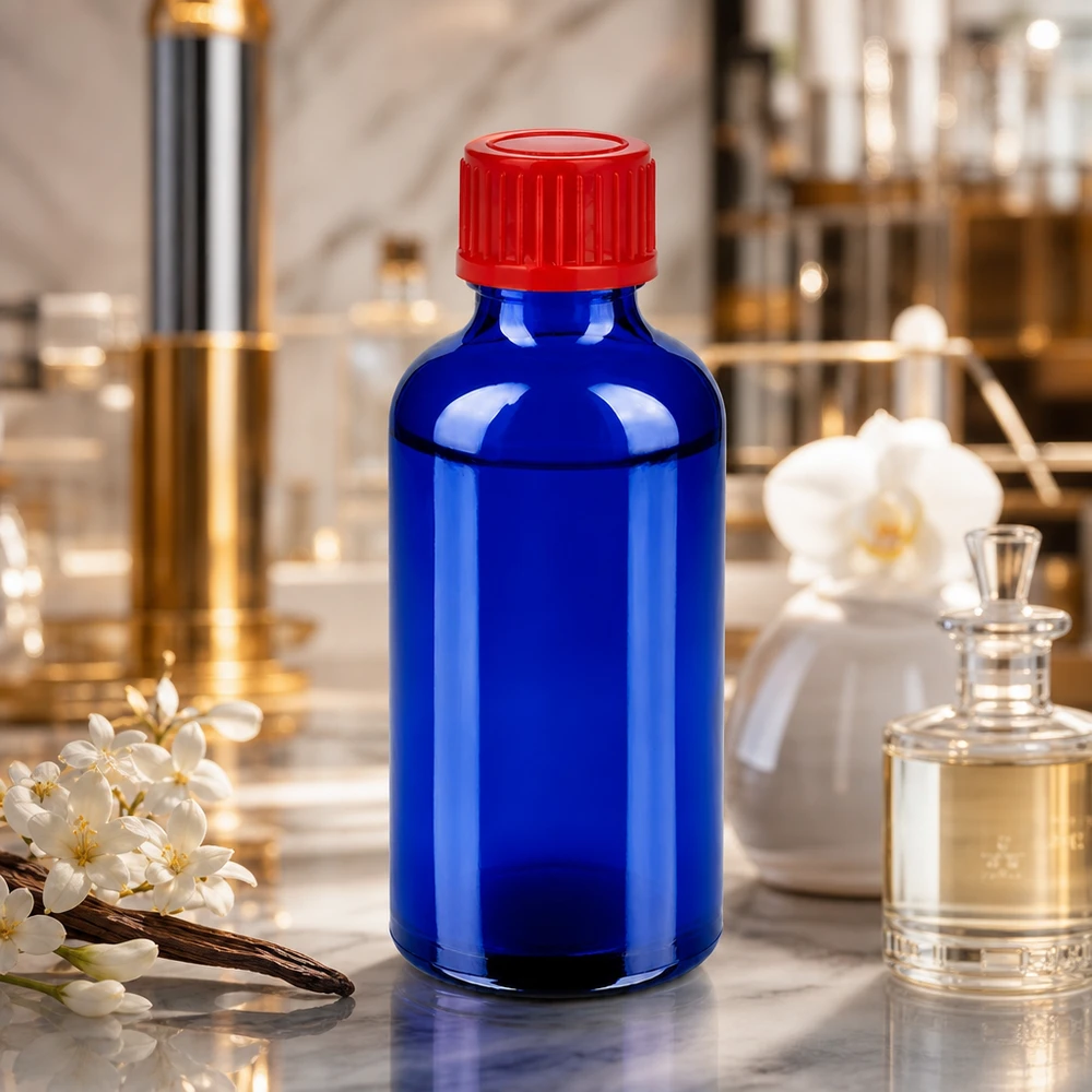 Frasco compacto de 50 ml BlueLine UT18/50 com tampa de rosca de 11 mm para aplicações profissionais