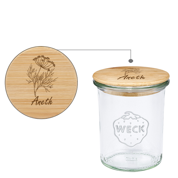 Tampa em tecido "Aneth" com verniz WECK 160ml Tampa em tecido "Aneth" com verniz WECK 160ml
