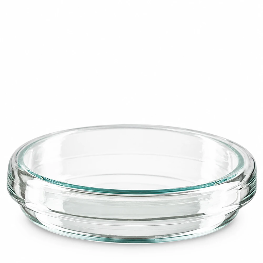 Petrárias de vidro de 70 x 15 mm, de forma redonda e com borda reforçada, para uma fixação estável no laboratório