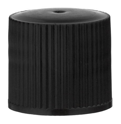 Tampa de rosca 16,8x17,2mm, rosca GL18, PE preto com vedante Tampa de rosca 16,8x17,2mm, rosca GL18, PE preto com vedante