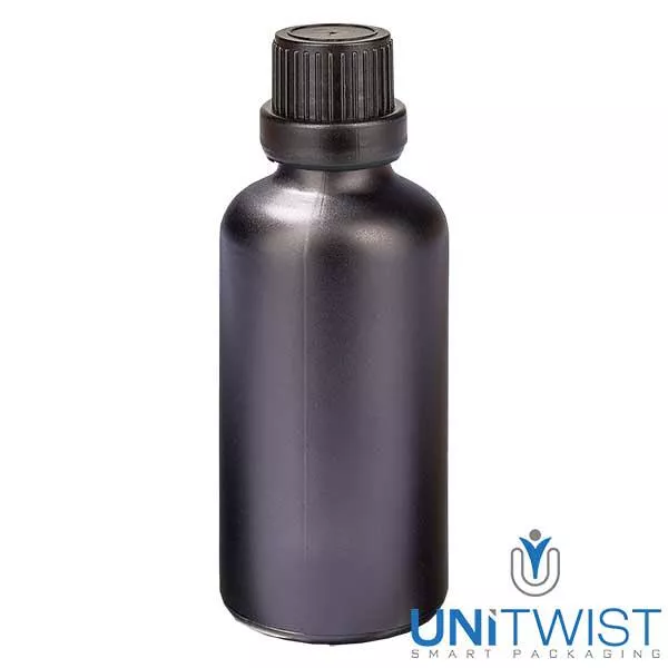 Frasco conta-gotas de 50ml com fecho inviolável de 2mm BlackL. UT18/50