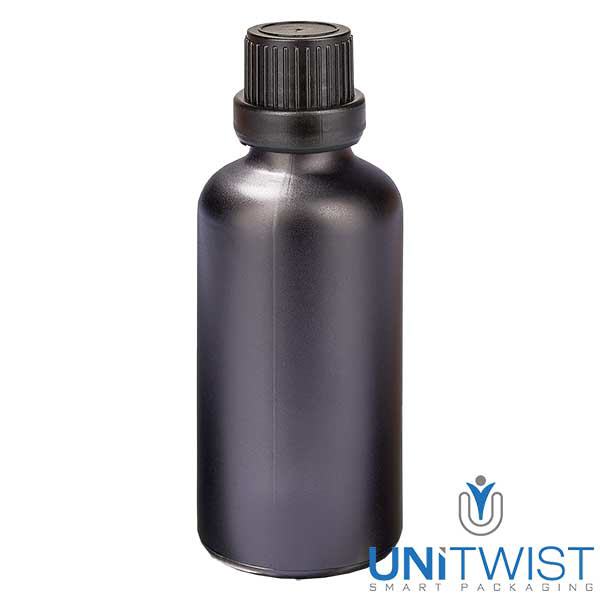 Frasco conta-gotas de 50ml com fecho inviolável de 2mm BlackL. UT18/50