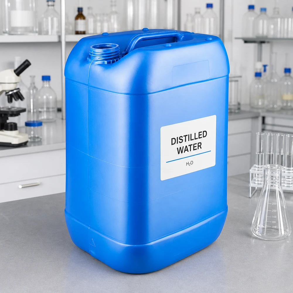 Bidão 25 litros azul sem tampa Recipiente robusto de 25 litros, azul, em HDPE, sem tampa de rosca, para laboratório e indústria