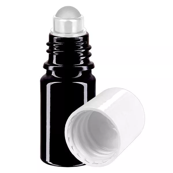 Frasco de farmácia violeta 5ml roll-on cap branco Frasco de farmácia violeta 5ml roll-on cap branco