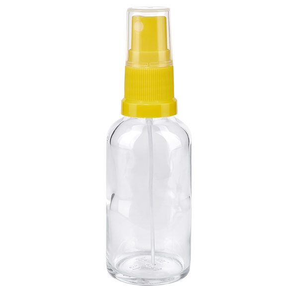 Frasco spray de 50ml amarelo/transparente com tampa standard ClearLine UT18/50