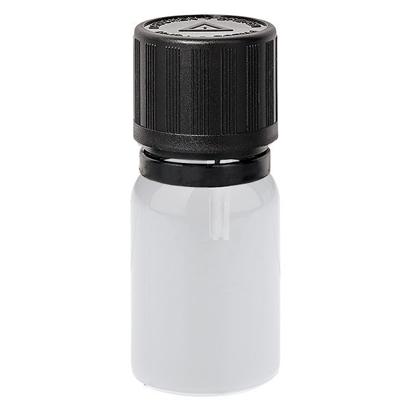 Frasco conta-gotas de 5 ml, 1 mm, preto, com tampa inviolável e segurança para crianças, símbolo de aviso para cegos WhiteLine UT18/5