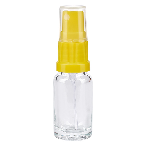 Frasco spray de 10ml amarelo/transparente com tampa standard ClearLine UT18/10