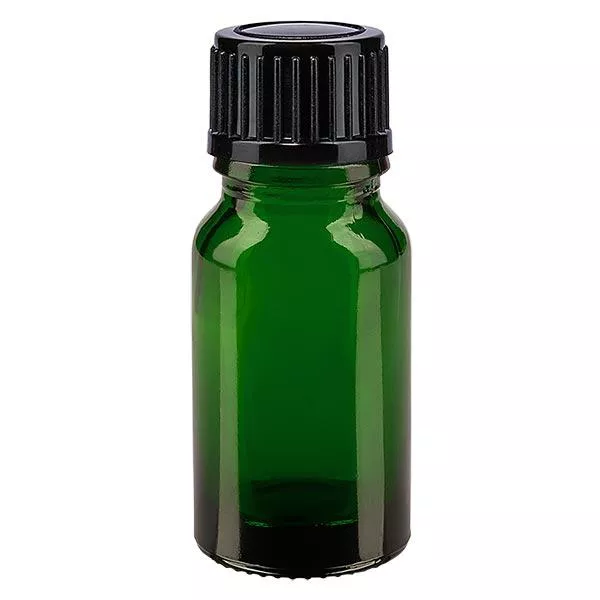 Frasco de farmácia verde 10ml tampa de rosca preto standard Frasco de farmácia verde 10ml tampa de rosca preto standard