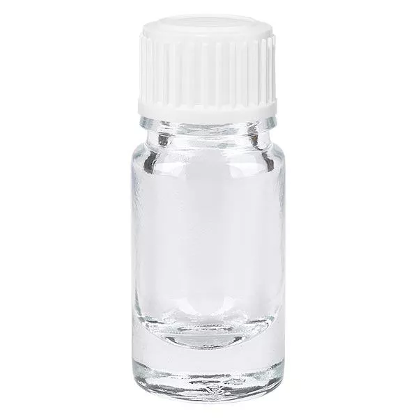 Frasco de farmácia transparente 5ml com tampa de rosca branca standard Frasco de farmácia transparente 5ml com tampa de rosca branca standard