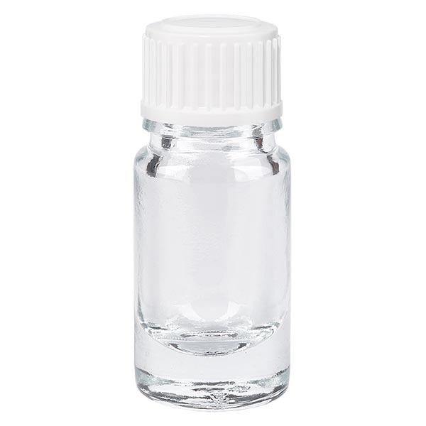 Frasco de farmácia transparente 5ml com tampa de rosca branca standard Frasco de farmácia transparente 5ml com tampa de rosca branca standard