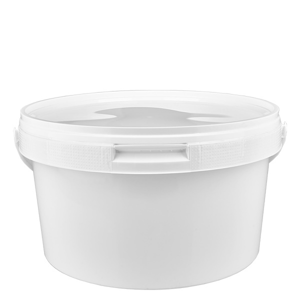Balde 3,5L de plástico polipropileno branco com tampa Balde 3,5L de plástico polipropileno branco com tampa