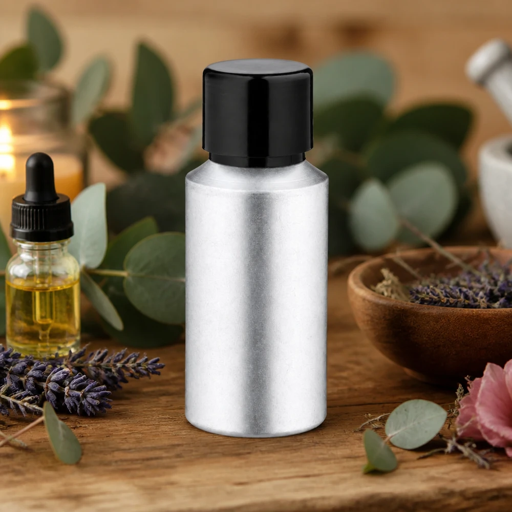 30ml gebeizte Aluflasche mit Schraubkappe Frasco compacto de 30 ml em alumínio com tampa de rosca prática para aplicações móveis