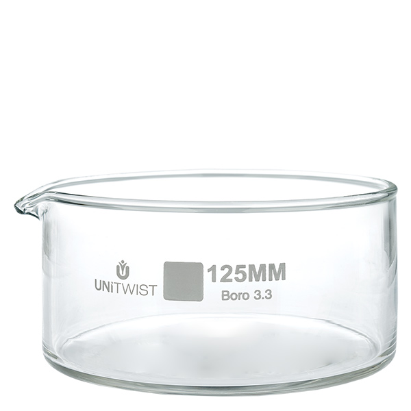 Prato de cristalização ø125mm em vidro borossilicato UNiTWIST Prato de cristalização ø125mm em vidro borossilicato UNiTWIST