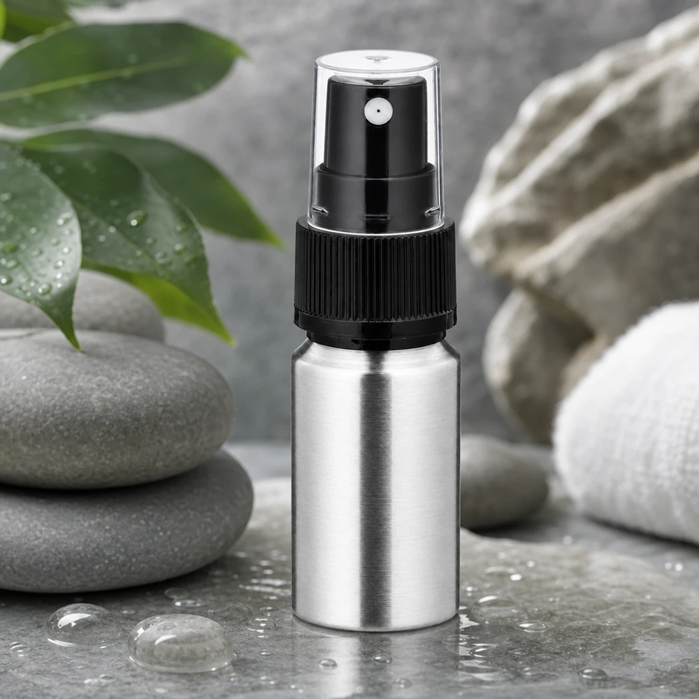 Frasco robusto de alumínio de 10 ml com atomizador - material resistente à corrosão para uma conservação duradoura