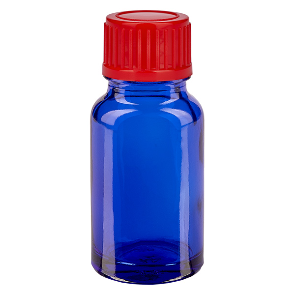 Frasco de 10ml com tampa de rosca de 11mm vermelho standard BlueLine UT18/10