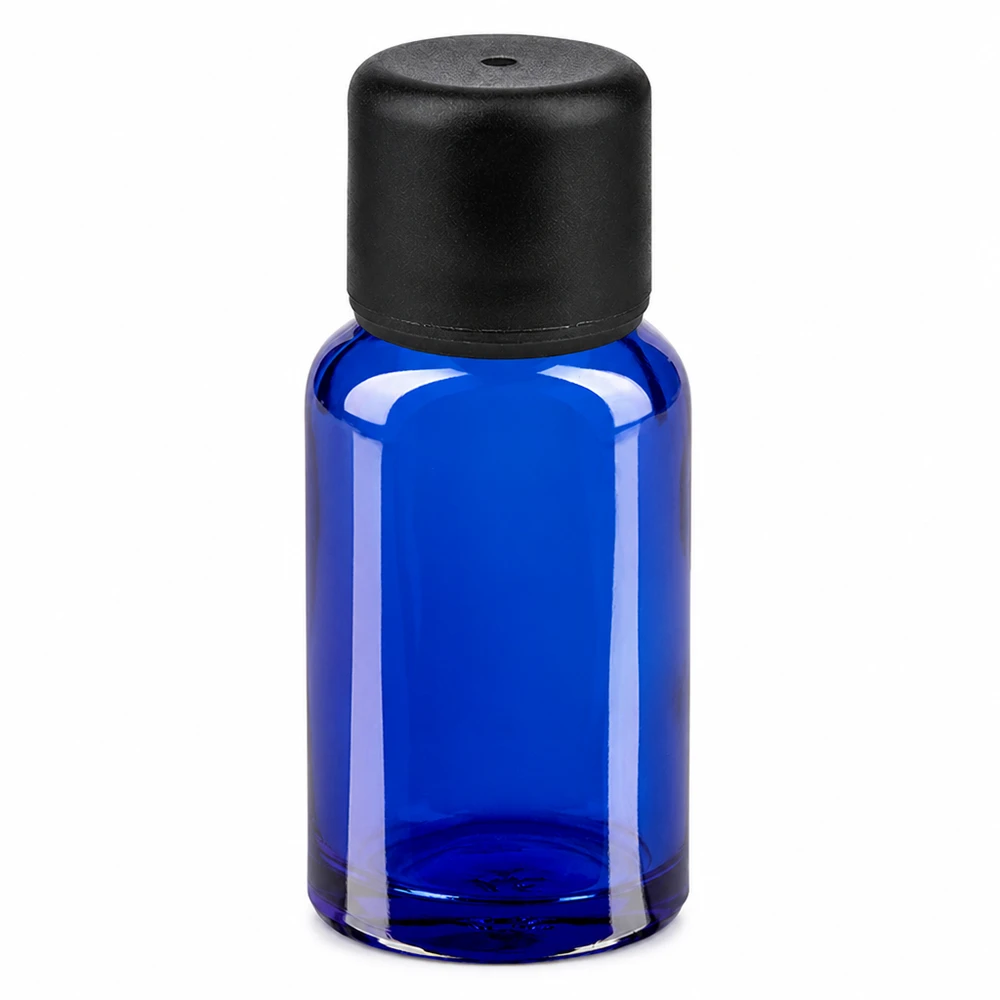Frasco de 10ml com tampa de rosca de 6mm preto standard BlueLine UT18/10