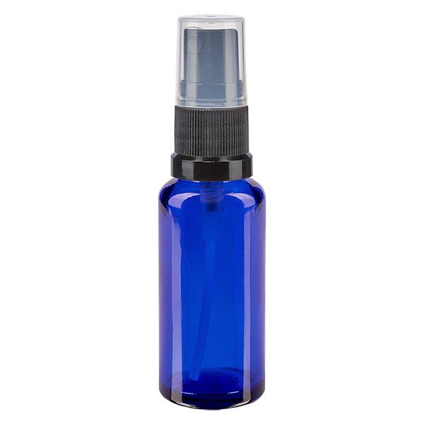 Frasco de farmácia azul 30ml spray top preto