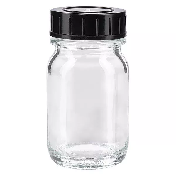 30ml Weithalsflasche Klarglas mit Schraubdeckel