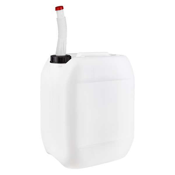 Bidão de 10 litros com tubo de saída flexível Bidão de 10 litros com tubo de saída flexível