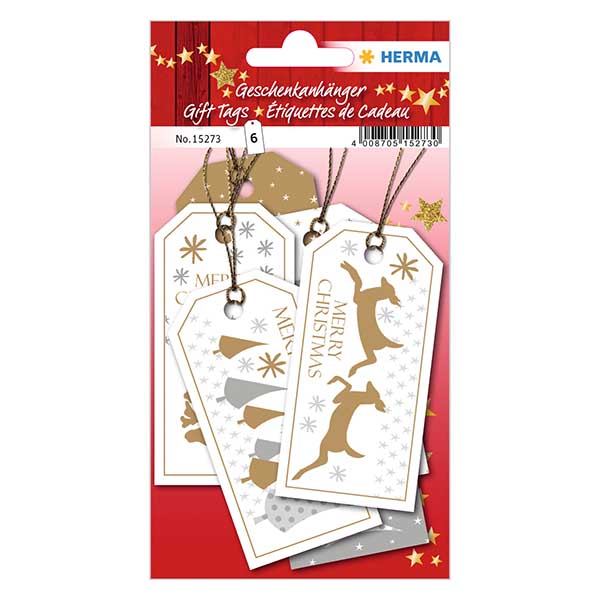 Pendente "Feliz Natal" (6 peças) com purpurina Pendente "Feliz Natal" (6 peças) com purpurina