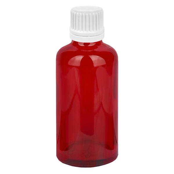 Frasco conta-gotas de 50 ml com tampa inviolável branca de 0,7 mm RedLine UT18/50