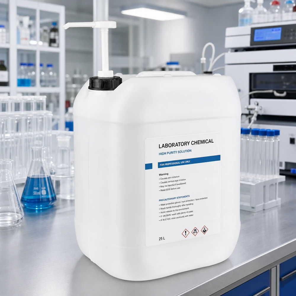 Recipiente robusto de HDPE de 20 litros com bomba dosadora integrada para utilização profissional em laboratório