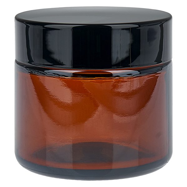 Frasco de vidro de 60 ml castanho com tampa de inserção UNiTWIST Frasco de vidro de 60 ml castanho com tampa de inserção UNiTWIST
