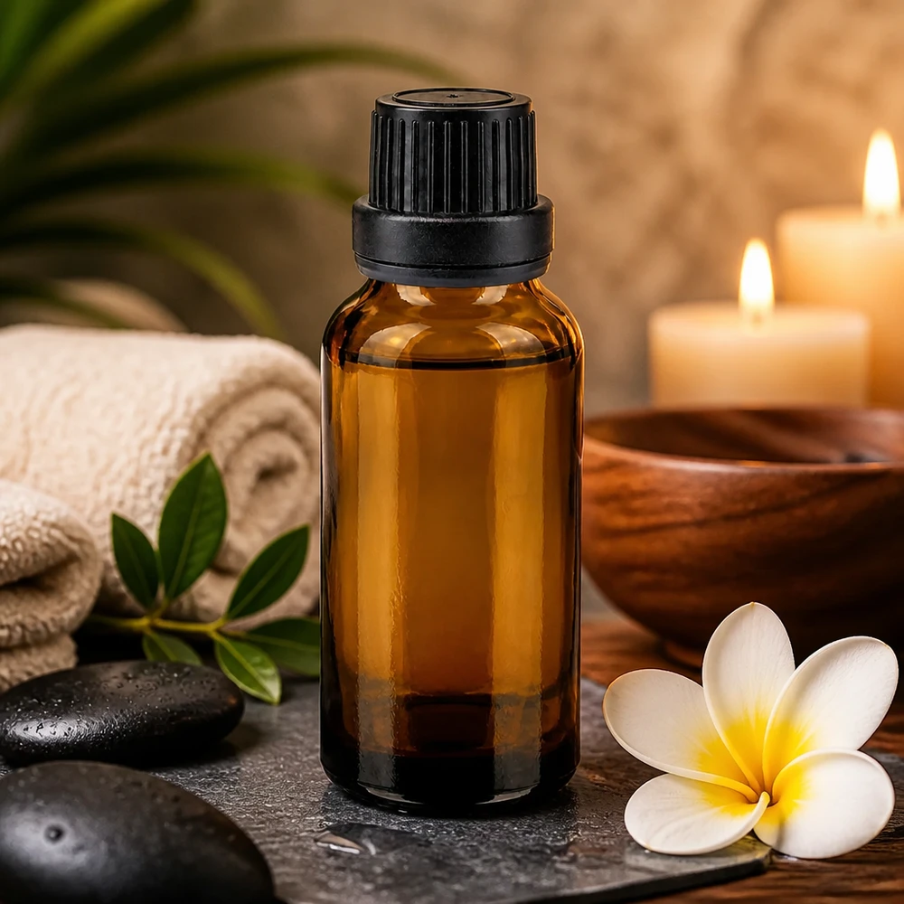 Frasco de farmácia castanho 20ml tampa de rosca preta com fecho inviolável Frasco de vidro castanho com proteção contra a luz, de 20 ml, com tampa de segurança preta para óleos sensíveis