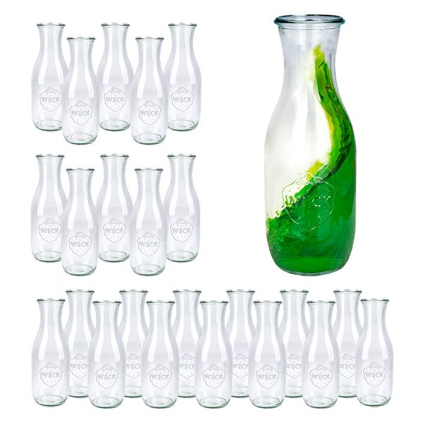 Conjunto de 24 jarras Weck garrafa de sumo de 1062 ml Conjunto de 24 jarras Weck garrafa de sumo de 1062 ml