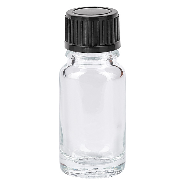 Frasco de 10 ml com tampa de rosca de 11 mm preta Standard ClearLine UT18/10