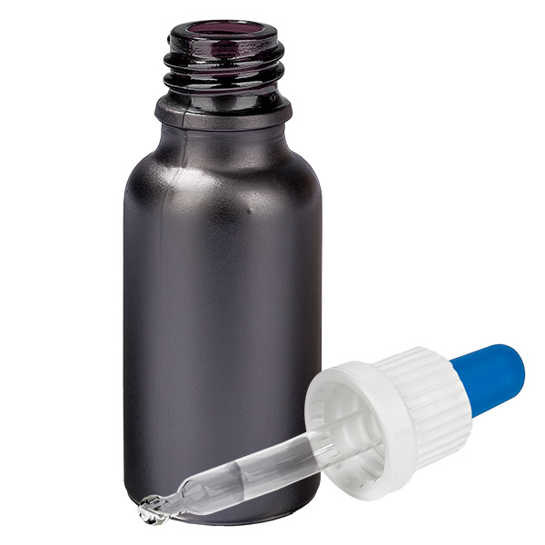 Frasco pipeta de 20 ml branco/azul com fecho inviolável BlackLine UT18/20 Frasco pipeta de 20 ml branco/azul com fecho inviolável BlackLine UT18/20