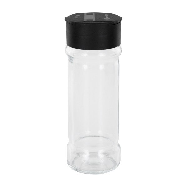 Frasco para sal/especiarias 100ml com shaker duplo preto