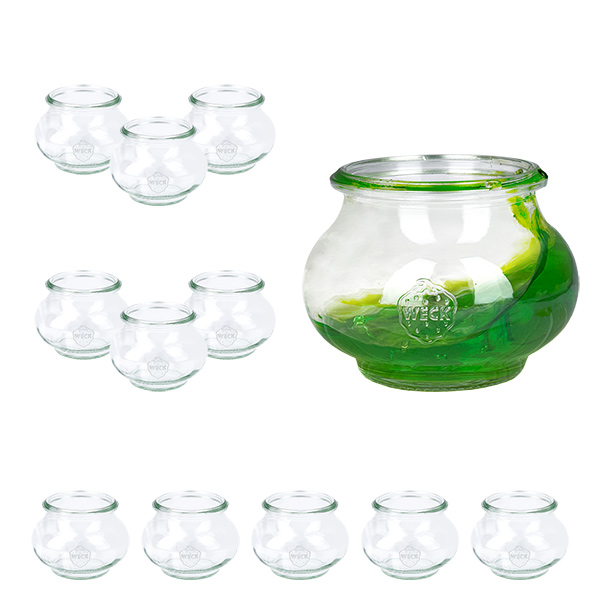 Conjunto de 12 frascos Weck jarros de 220ml para jóias, copos de vidro de 1/4L