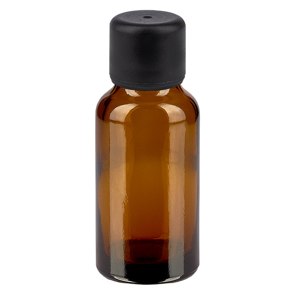Frasco de 20 ml com tampa de rosca de 6 mm preta Standard BrownLine UT18/20