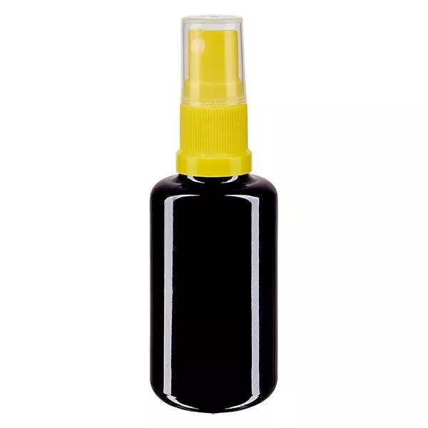 Apothekenflasche violett 30ml Sprayaufsatz gelb