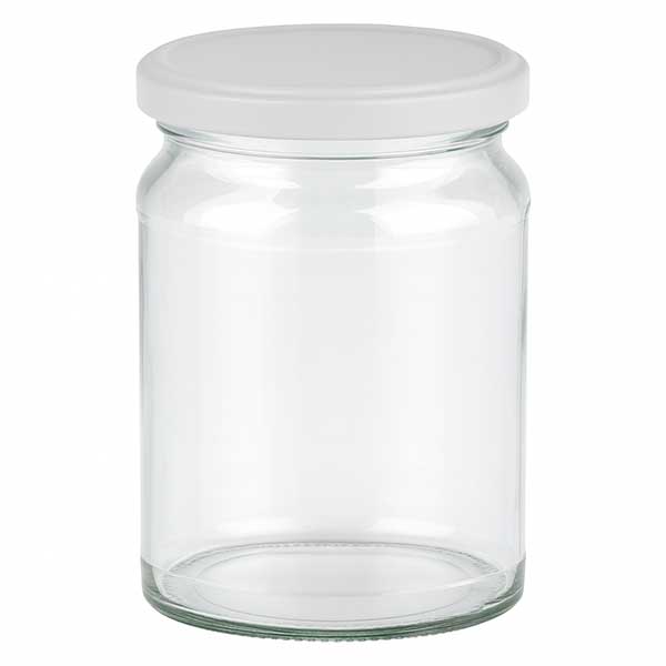 Frasco redondo de 205 ml com tampa BasicSeal branca UNiTWIST