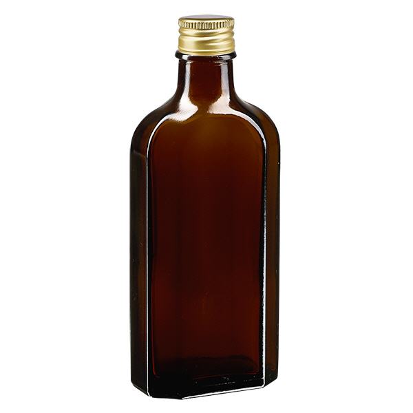 150 ml Meplat castanho com tampa de alumínio dourada PP22