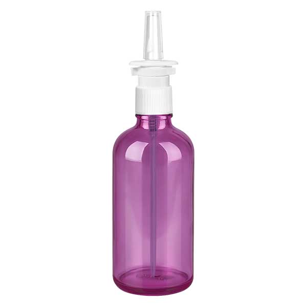 Frasco de spray nasal de 100 ml branco/transparente padrão PurpleLine UT18/100