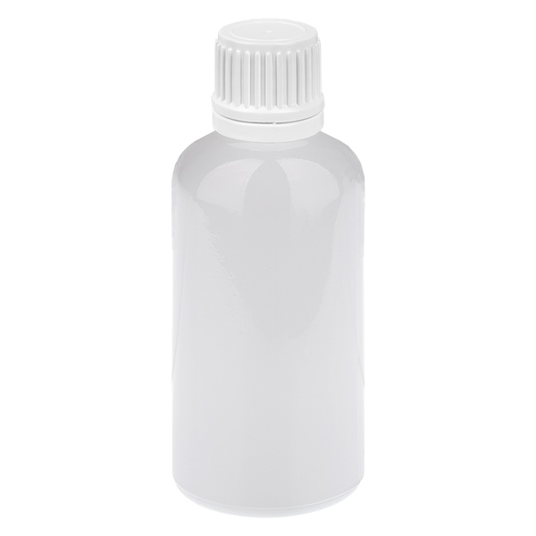 Frasco de 50 ml com tampa de rosca branca com selo de segurança WhiteLine UT18/50 Frasco de 50 ml com tampa de rosca branca com selo de segurança WhiteLine UT18/50