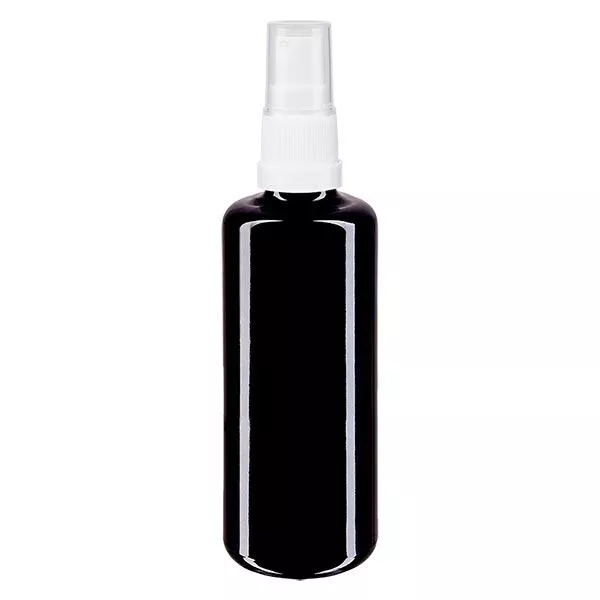 Frasco de farmácia violeta 100ml spray top branco
