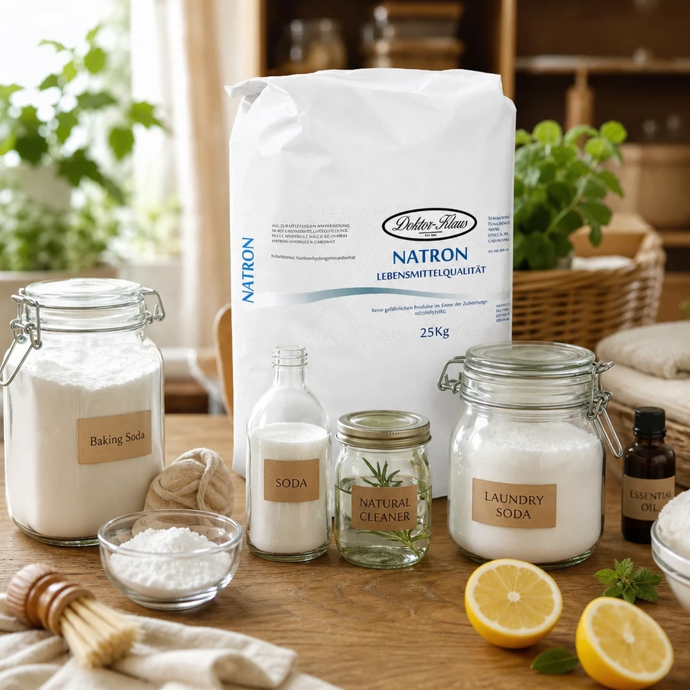 Natron Pulver (Natriumhydrogencarbonat) 25kg Saco de bicarbonato de sódio de 25 kg com pó branco amigo do ambiente para limpeza doméstica sustentável