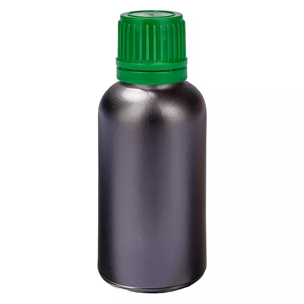 Frasco de 30ml com tampa de rosca de 11mm verde tampa inviolável BlackLine UT18/30 Frasco de 30ml com tampa de rosca de 11mm verde tampa inviolável BlackLine UT18/30