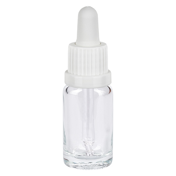 Frasco pipeta de 10 ml branco com tampa inviolável ClearLine UT18/10