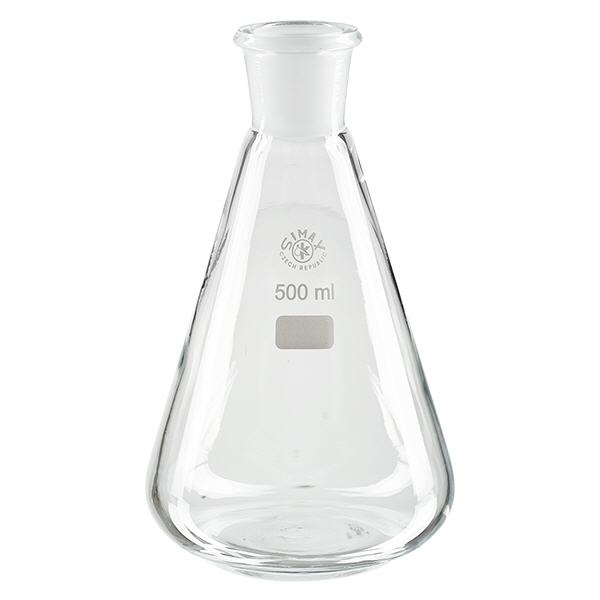 Frasco Erlenmeyer 500ml com junta esmerilada padrão (29/32)