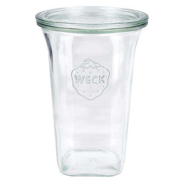 Frasco Quadro de 795ml com tampa de vidro WECK RR100