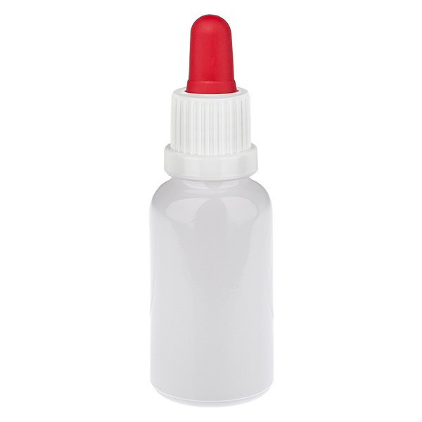 Frasco pipeta de 20 ml branco/vermelho com tampa inviolável WhiteLine UT18/20