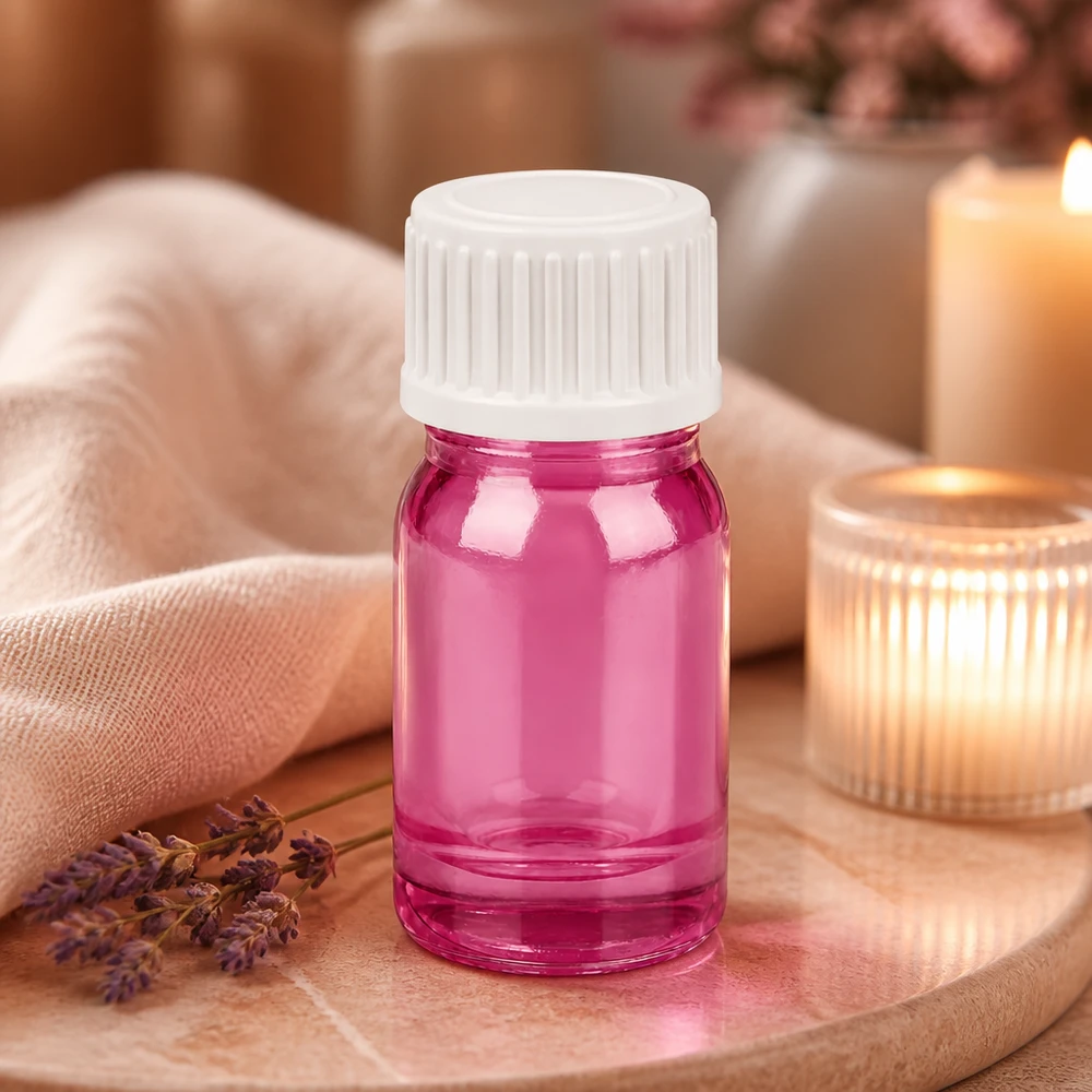 Frasco conta-gotas de 5 ml 0,9 mm branco padrão PurpleLine UT18/5 Frasco conta-gotas PurpleLine de 5 ml com rosca STD UT18/5 e tampa conta-gotas precisa de 0,9 mm em roxo