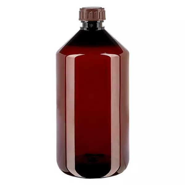 Frasco PET 750ml com tampa castanha standard Frasco PET 750ml com tampa castanha standard
