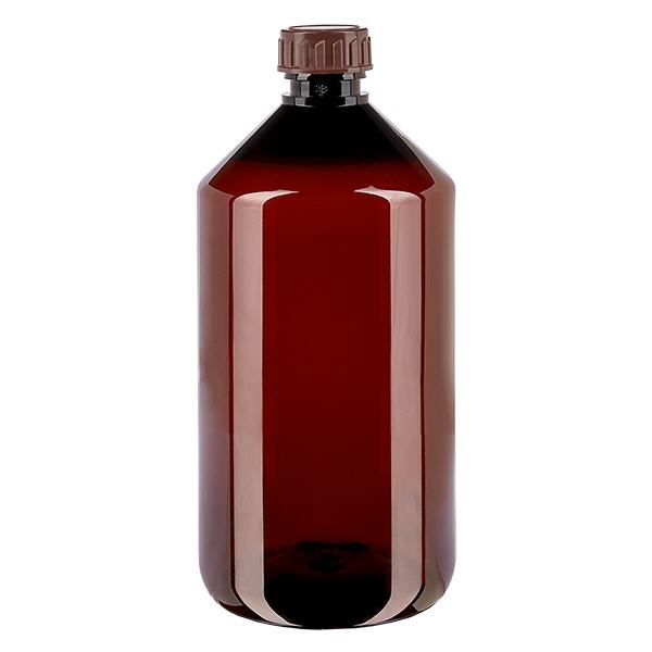 Frasco PET 750ml com tampa castanha standard Frasco PET 750ml com tampa castanha standard